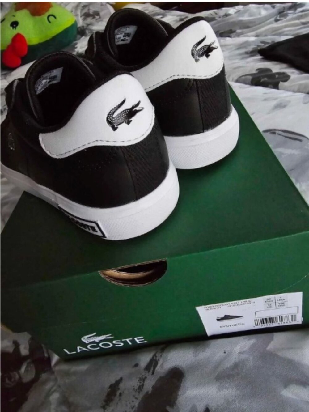 Lacoste Powercourt Casual Sneakers for boys black size 1 Excellent condition - Picture 6 of 9